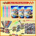 CZWXOXO 122 Pcs Race Car Party Favors Cars Birthday Party Supplies For Classroom Rewards,Cars Birthday Decorations Racing Party Gift Sets That Can Be Given To Friends
