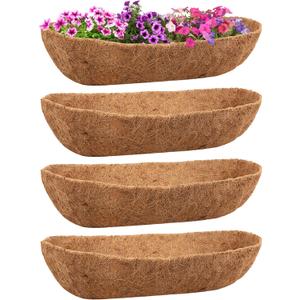 Legigo 4 Pack Trough Coco Liner for Planters- 30 Inch Window Box Liners Coconut Coir Basket Liners, Planter Box Coconut Liner for Window Flower Box Pots, Fence Trough Planter, Wall Planter Basket
