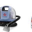 BISSELL Little Green Mini Cordless Portable Carpet and Upholstery Deep Cleaner, 4015L + Bissell Professional Spot and Stain + Oxy Portable Machine Formula, 32 oz, Single, 32 Fl Oz