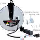 25 FT Retractable Extension Cord Reel with 3 Electrical Outlets, 16AWG/3C SJTW Power Cord for Indoor & Outdoor Use, UL Listed