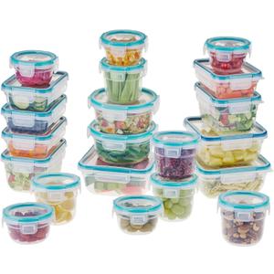 Snapware Plastic Total Solution (21-Pack) Large Food Storage Containers Set, Meal Prep Containers with Plastic BPA-Free Lids & 4 Locking Tabs, Microwave, Dishwasher, and Freezer Safe