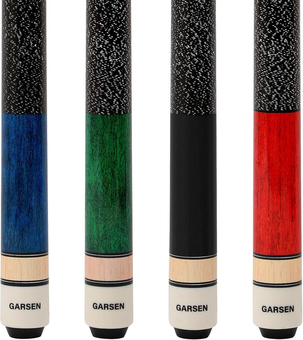 GARSEN Pool Cue Stick 58 inch 18 oz 19 oz 20 oz 21 oz Billiard House Bar Pool Stick (Set of 4 colors)