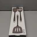 Coukre 3 Pack Silicone Spatula Set, High Heat Resistant, BPA-Free, Fish Spatula, Solid & Slotted Turner for Non-Stick Pans, Flipping Eggs, Pancakes, Fish, Burgers (3, PureBlack)