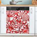 Exnundod Dishwasher Magnet Cover Magnetic Dishwasher Covers Christmas Lollipop Magnetic Decorative Cover Panel 23x26inch