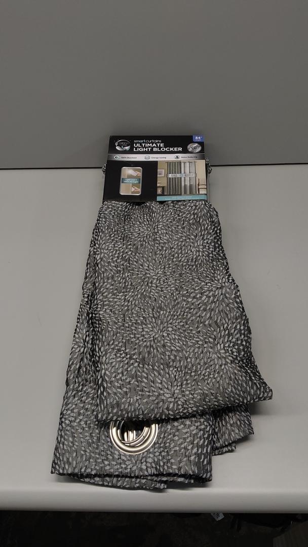 Zenna Home Easy to Install Window Curtain, Simon, with Grommet Top (1 Panel), 40 inches x 84 inches, Grey