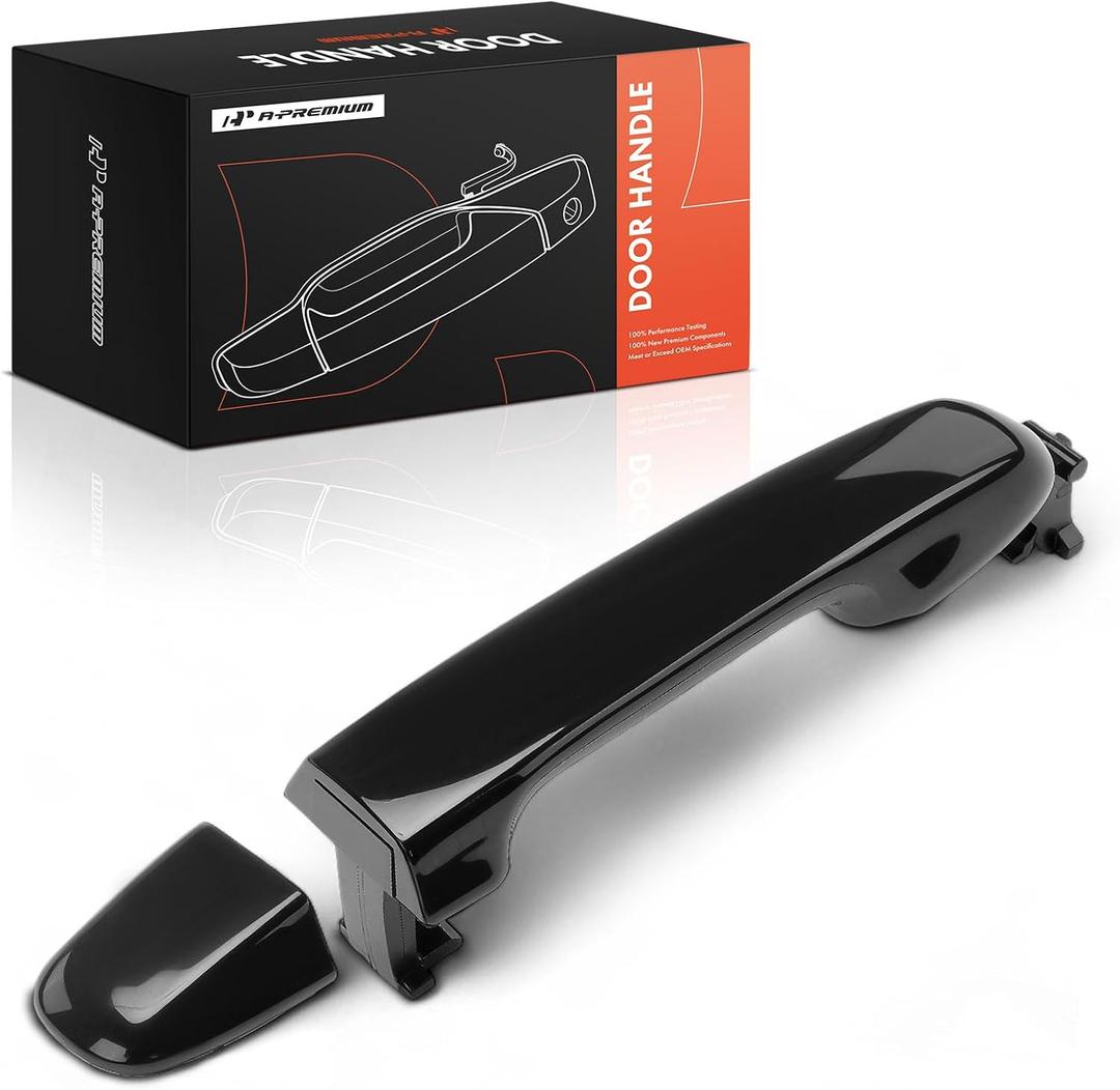 A-Premium Rear Right Passenger Side Exterior Door Handle Compatible with Toyota Camry 2012-2017, Without Keyhole Smooth Black
