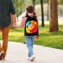 SARA NELL Kids Growing Fire Soccer Backpack for School Boys Girls,Kindergarten Elementary Toddler School Backpack, Premium Book Bag with 2 Main Compartment, 15.7 Inches