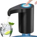 5 Gallon Automatic Drinking Portable Water DispenserUniversal Electric Water Bottle Pump,USB Rechargeable Water Dispenser Water Pump with 2 Silicone, Portable Water Dispenser for Home Camping (Black)