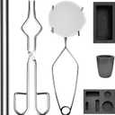 Nelyrho 8-in-1 Metal Casting Kit Graphite Crucible, Graphite Ingot Molds, 2 Stir Rods, Quartz Cup & Tongs Complete Set for Melting Gold, Silver, Aluminum, Brass