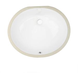 Undermount Bathroom Sink  17"x14" White Oval Bowl Sink with Overflow for Larger Vanity  Porcelain Enamel Glaze Ceramic, Template Included HP-1714W