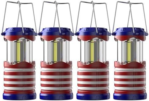 Lichamp LED Camping Lantern, 4 Pack Battery Powered Flashlight for Power Outages, Portable Collapsible Hanging Light Essential for Home, Outdoor, Emergency Lamp Survival Kit Gear for Hurricane, I4AF