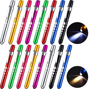 Tuanse 16 Pack Pen Light Nurse LED Penlight Pen Lights for Nurses Pupil Penlight with Pupil Gauge Reusable for Nurse Students Doctors Daily Use(Assorted Color)