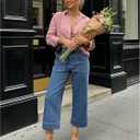 LookbookStore Capri Jeans for Women Wide Leg Trendy High Waisted Baggy Straight Casual Summer Stretch Denim Capris Pants, Size L