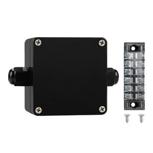 ABS IP67 Waterproof Dustproof Electrical Junction Box, with 15A 600V Barrier Terminal Cable Connector, 1 in/1 Out Power Junction Box（3.26 * 3.18 * 2.2in）