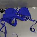 Women Two Piece Bikini Swimsuit Sexy Bathing Suits Halter Triangle Tops String Bikini Sets (Royalblue)