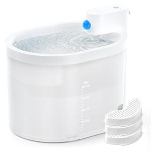 uahpet 2024 Upgraded Cat Water Fountain, Wireless & Battery Operated 2L/67oz Automatic Pet Water Fountain with Motion Sensor, Food-Grade ABS Tray, Easy Clean BPA-Free Water Dispenser for Cats