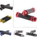 Motorcycle 7/8" CNC Hand Grips Aluminum Rubber Gel Handlebar for Sport Bike(Red)
