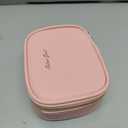 Mini Makeup Bag with Led Mirror, Small Travel Make up Bag 3 Light Modes Adjustable Brightness, for Women Organizer Cosmetic Bag, Portable Travel Train Toiletry Bag, for Pool Parties Work TouchUps