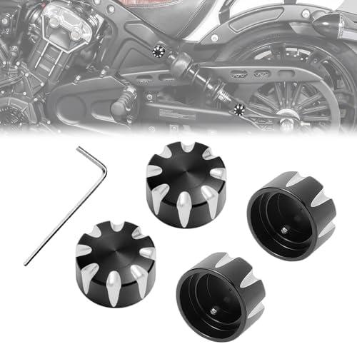 BAKAFOH Billet Aluminum Shock Mounting Caps for Indian Scout 2018-2023 Lower & Upper Shock Mount Suspension Strut Nuts Dust Cover Rear Shock Absorber Caps Accessories