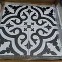 The Tiles Plaza Encaustic Peel and Stick Backsplash, Black and White Patterned Vintage Stick on Tiles, Stone Composite Self-Adhesive Wall Tile Sticker for Kitchen Bathroom Fireplace Stairs, 10 Sheets