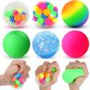 6 Set Squishy Sensory Stress Squeezing Balls for Adults: Best Calming Tool to Relieve Anxiety, Vent Mood and Improve Focus, Easter Basket Stuffers for Kids, Goodie Bag Stuffers