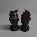 Hedoc 2 Pack Fake Owl Decoys to Scare Birds Away, Rotating Head Bird Deterrents, Nature Enemy Scarecrow Plastic Statues, Pest Repellent for Gardens and Patios (10+11 Inch)