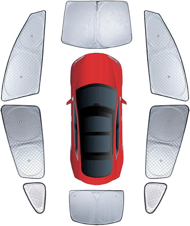 Upgraded Camping Privacy Curtain 8 Pieces for Tesla Model 3 2017-2025 Window Sunshade for Model 3 Highland Camping Shades Windshield Sunshade Privacy Screens forTesla Accessories