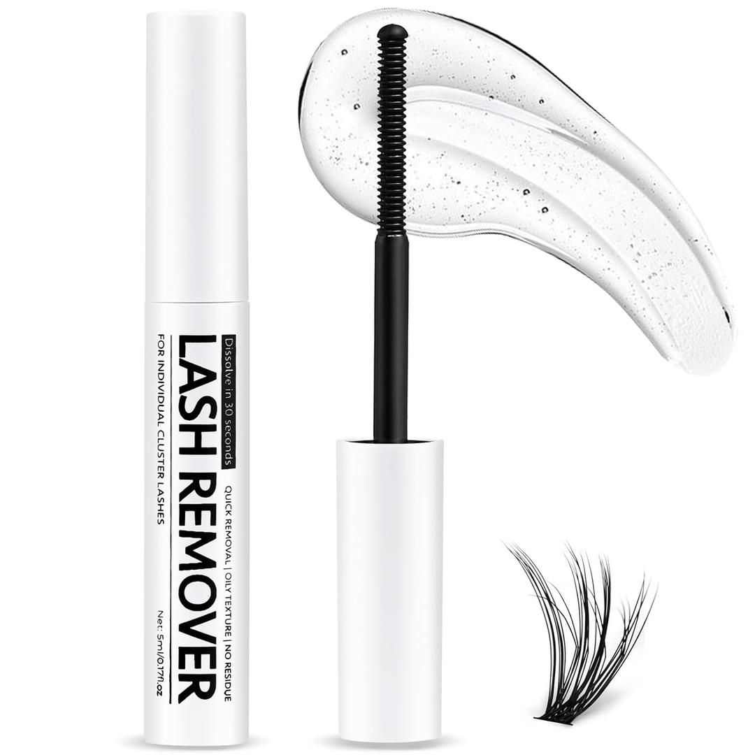 Eyelash Glue Remover 5ML Cluster Lash Remover for Individual False Lashes, Bond and Wispys, Gentle Non-irritating Mascara Wand