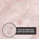 Artoid Mode Pink Flower Pearl Pink Gauze Table Runner 10FT, Seasonal Sheer Dining Holiday Wedding Birthday Baby Shower Table Decor for Home Party