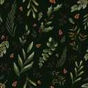 2 x Green Leaf Black Floral Wallpaper Peel and Stick Forest Botanical Foliage Wallpaper for Bedroom Decorative Leaf Dark Contact Paper for Cabinets Drawer Vintage Removable Wall Paper 12"x118"
