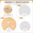 Leinuosen 2 Pcs 24in/28in/32in Banded Pine Wood Full Kidney Shaped Lazy Susan for Corner Base Cabinets with Iron Swivel Bearing for Kitchen Turntables, Not Include Metal Rod(32 Inch,Wood Color)
