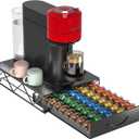 HFHOME Coffee Pod Holder Compatible with 50 VertuoLine, Coffee Capsules Drawer for 40 K Cup, Metal Pod Storage Drawer Organizer for Vertuo Capsules for Home Office Counter