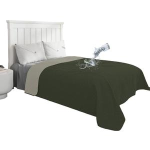 Easy-Going 100% Waterproof Dog Bed Cover Reversible Leak Proof Couch Cover Washable Sofa Cover Furniture Protector Blanket for Pets Kids Children Dog Cat (96x90 Inch, Army Green/Beige)