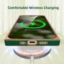 Tzomsze Compatible with iPhone 16 Plus Case,Camera Protection Cute Heart Pattern & Electroplate Reinforced Corners Shockproof Edge Bumper Case for Women Girls-Dark Green