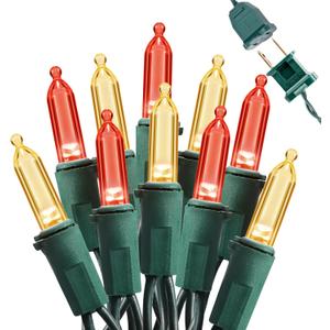 Brizled Red & Warm White Christmas Lights, 33ft 100 LED Christmas String Lights, 120V UL Certified Xmas Tree Light Connectable White Xmas Light Indoor Outdoor for Home Tree Holiday Wedding Patio Decor