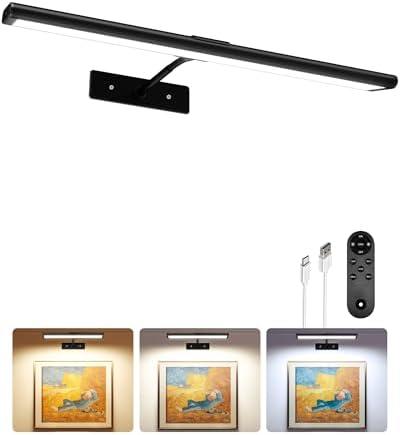 EZVALO Picture Light for Wall, 4800mAh Rechargeable Wireless Remote Battery Lights for Painting, 16In Dimmable Magnetic LED Art Display Light, Colors Temperatures, for Gallery, Living Room,Hallway - Amazon.com