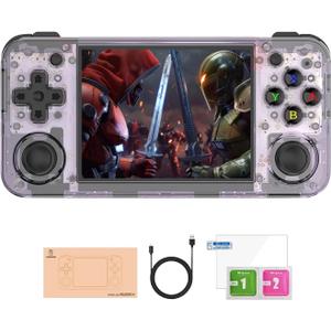 Caiteam RG35XX H, Retro Handheld Gaming Console, Support HDMI TV Out, 5G WiFi Bluetooth 4.2, Dual Sticks, 3.5-Inch IPS Horizontal Screen, Make Retro Game Experience Better (64G Transparent Purple)