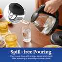 Elite Gourmet EKT1001 Electric 1.0L BPA-Free 1100W Glass Kettle Cordless 360 Base, Stylish Blue LED Interior, Handy Auto Shut-Off Function Quickly Boil Water For Tea & More, Black