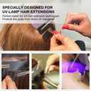 UV Lamp Hair Extension Tool Kit Invisible Hair Extensions UV Lamp 30g UV Hair Glue with 30ml Glue Remover Plastic Eyebrow Comb for UV Hair Set Eyelashes Extensions