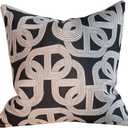 20x20'' inches Throw Pillow Cushion Covers - Black Embroidery Pig Nose Horseshoe Luxury Modern Style Couch Sofa Pillow Cover for Living Room Bedroom