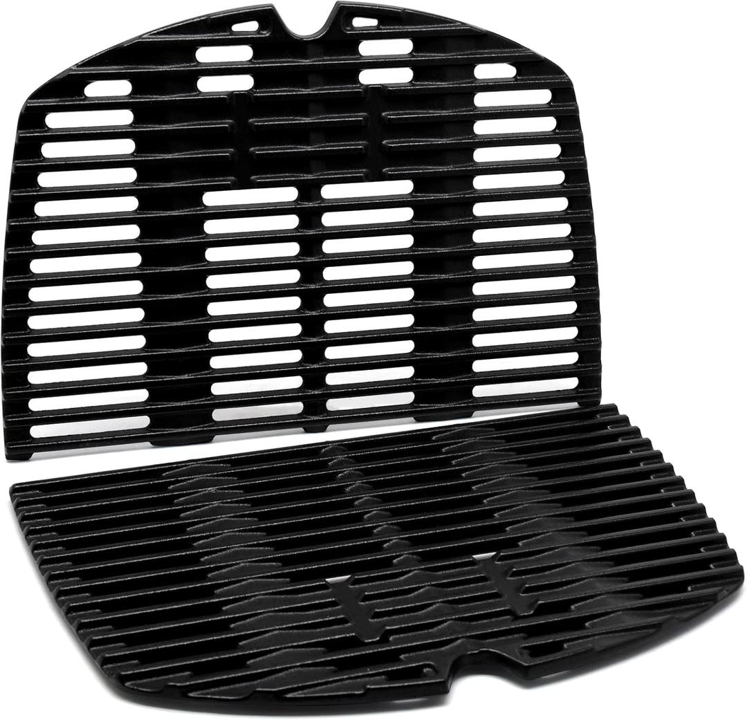 Adviace 7645 65811 Cast Iron Grill Cooking Grates Replacement for Weber Q200 Q220 Q2000 Q2200 Q2400 Series Gas Grills Accessories, 53060001, Grates Grid Grill Parts for Weber Q 200 Grill Parts, 2-Pack