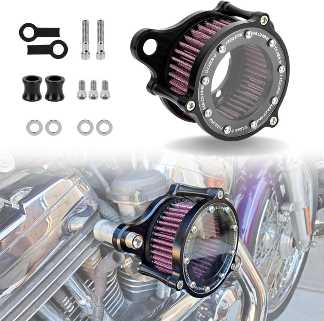 PSLER Motorcycle Air Filter Cleaner Intake for Sportster All Models 2004-2020, Police XL883P Iron 883 XL883 XL883N XL883R XL883P XL1200 XL1200L XL1200X Forty Eight XL1200X CNC Sportster accessories