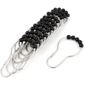 Home Bath Outdoor Dcor Black Rollerball Rolling Shower Curtain Rings Clip Outdoor Curtains Hooks 12pcs