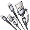 USB Type C to Lightning Cable Fast Charging, [Apple MFi Certified] 2Pack 6ft iPhone Charger Cable Compatible with iPhone 14/13/12/11 Pro Max and USB C Female to USB A Male Adapter with Keychain (Grey)