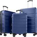 DUMOS 24 Inch Luggage, Hardside Suitcase with Spinner Wheels, Lightweight ABS Hard Shell Travel Luggage, Rolling Suitcase with TSA Approved Lock for Travel & Business, Blue