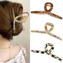 Big Butterfly Hair Claw Clips - Acetate & Metal 4.7" Large Hair Accessories for Women & Girls - 3 Pcs