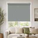 ChrisDowa Blackout Roller Shades for Window, Cordless Pull Down Blinds | 31" W x 72" H, Grey, Striped Textured Fabric, Thermal Insulated UV Protection, Privacy, Blinds for Indoor Window and Home
