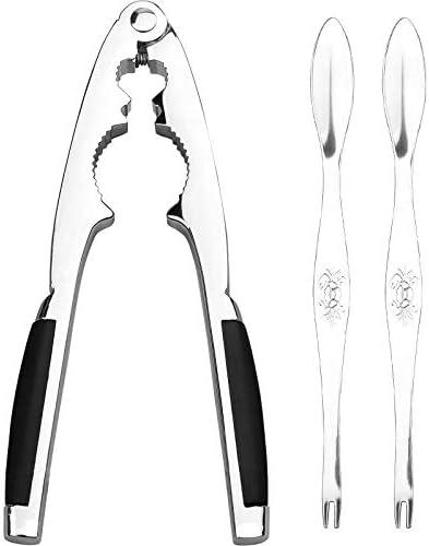 Anwenk Nut Crackers for All Nuts Nutcracker Pecan Walnut Nut Crackers with 2 Picks Heavy Duty Shell Seafood Cracker Tool