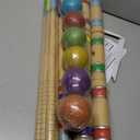 ApudArmis Six Player Croquet Set with Premiun Rubber Wooden Mallets 28In,Colored Ball,Wickets,Stakes - Lawn Backyard Outdoor Game Set for Adults/Teenagers/Family (Large Carry Bag Including)
