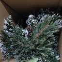 National Tree Company 3 ft Pre-Lit Glittery Bristle Mini Artificial Christmas Tree, Pinecones, 35 Clear LED Lights, 144 Tips, Timer, Burlap Base, Green